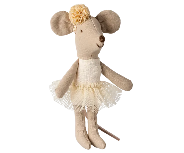 Ballerina muis kleine zus / Ballerina mouse, little sister, off white